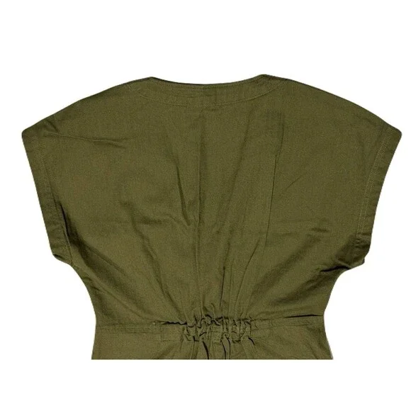 NEW Madewell Womens Size XS Kale Green Cap Sleeve Cotton Utility Jumpsuit $138 - Picture 7 of 10